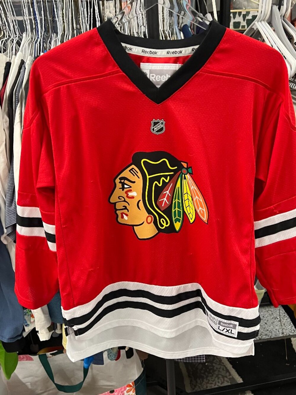 Chicago Blackhawks Jersey Kids L XL Red Reebok Youth Boys